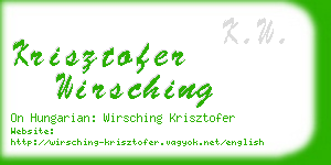 krisztofer wirsching business card